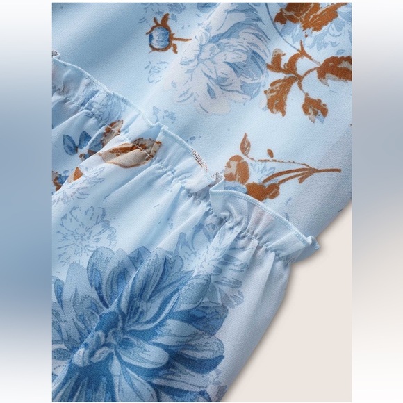 BloomChic Plus Size 2XL Floral Wrap Mesh Ruffle Sleeve Dress us18-20 - Picture 4 of 9